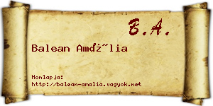 Balean Amália névjegykártya